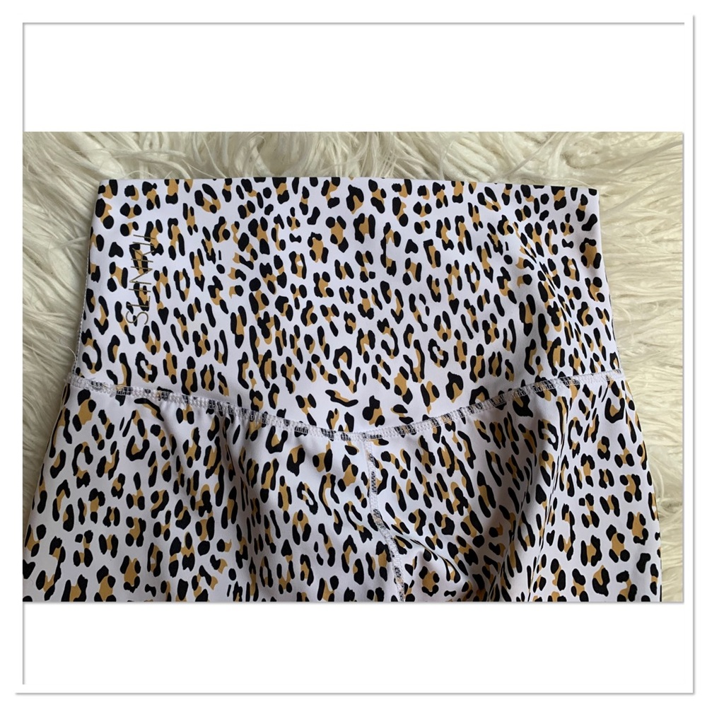Slinkii Panthera Leggings Animal Print White Tan Size Medium - Picture 5 of 9